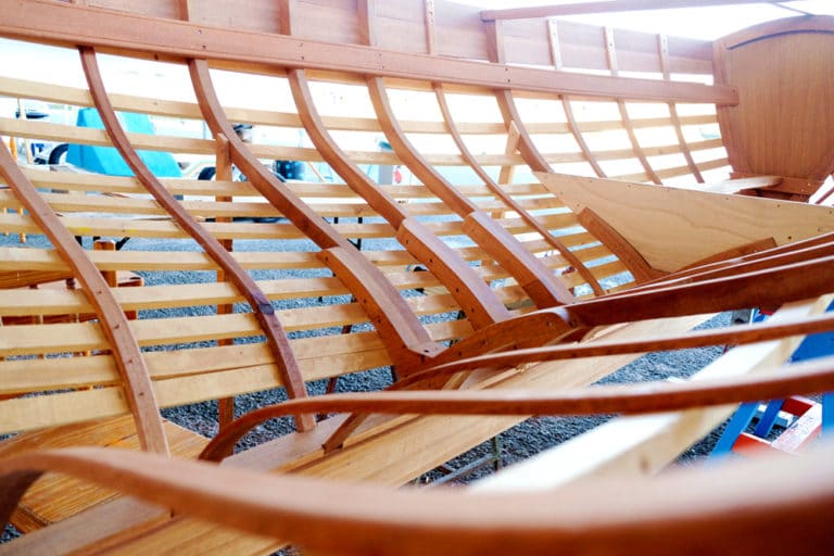 the element of boat quality: low quality plywood used for